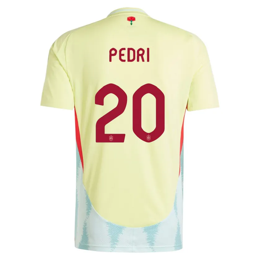 Danxen Kinder Spanien Pedri #20 Gelb Auswärtstrikot Trikot 24-26 T-Shirt