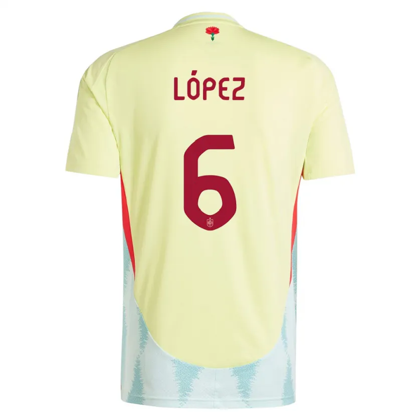 Danxen Kinder Spanien Maitane Lopez #6 Gelb Auswärtstrikot Trikot 24-26 T-Shirt