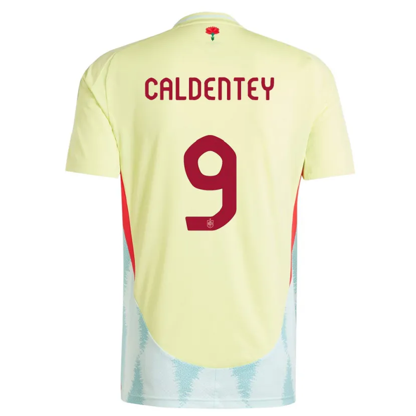 Danxen Kinder Spanien Mariona Caldentey #9 Gelb Auswärtstrikot Trikot 24-26 T-Shirt
