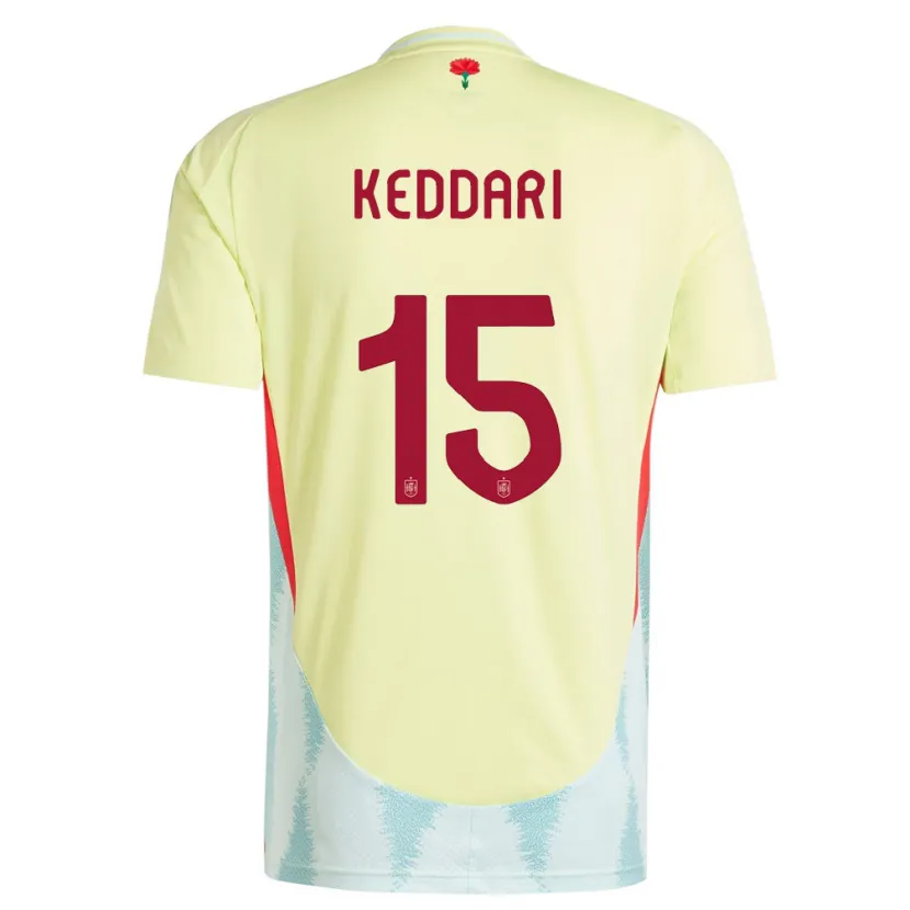 Danxen Kinder Spanien Wassim Keddari #15 Gelb Auswärtstrikot Trikot 24-26 T-Shirt