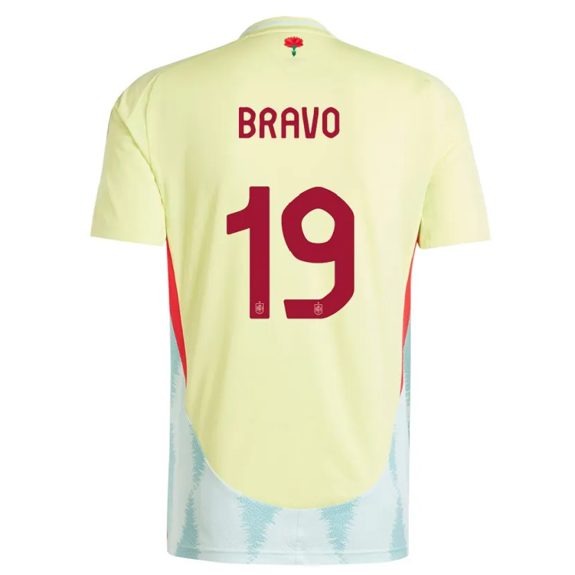 Danxen Kinder Spanien Iker Bravo #19 Gelb Auswärtstrikot Trikot 24-26 T-Shirt