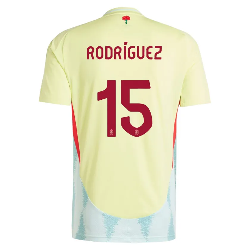 Danxen Kinder Spanien Dani Rodriguez #15 Gelb Auswärtstrikot Trikot 24-26 T-Shirt