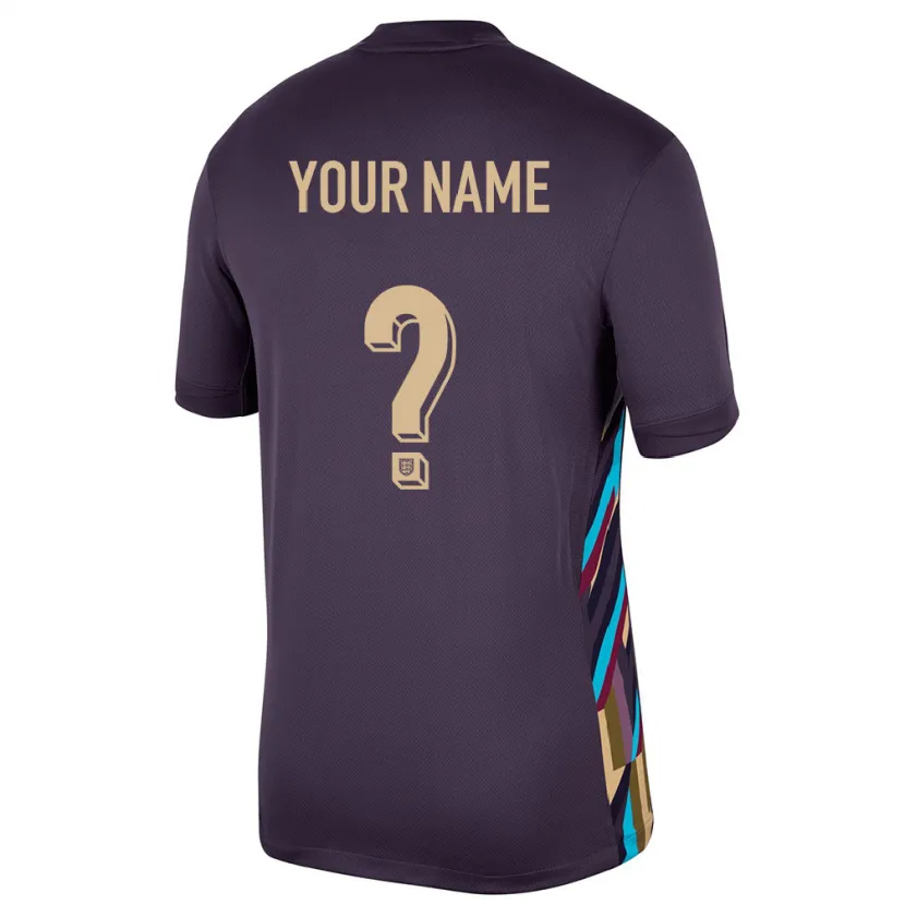 Danxen Kinder England Ihren Namen #0 Dunkle Rosine Auswärtstrikot Trikot 24-26 T-Shirt