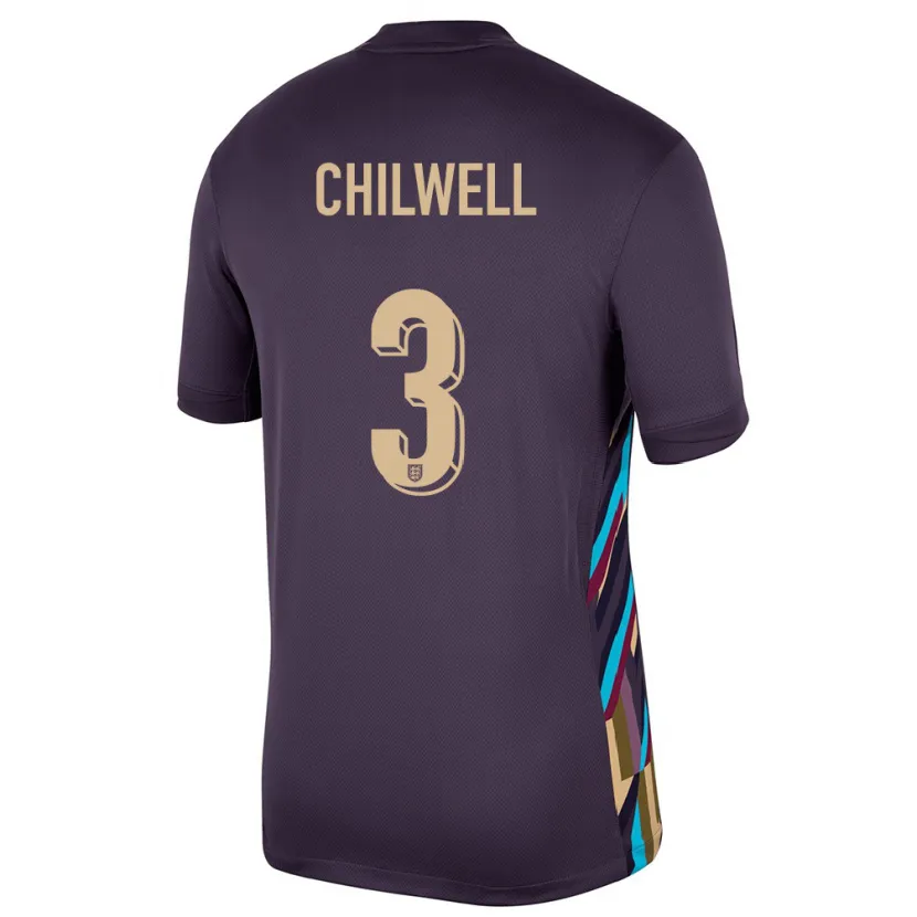 Danxen Kinder England Ben Chilwell #3 Dunkle Rosine Auswärtstrikot Trikot 24-26 T-Shirt