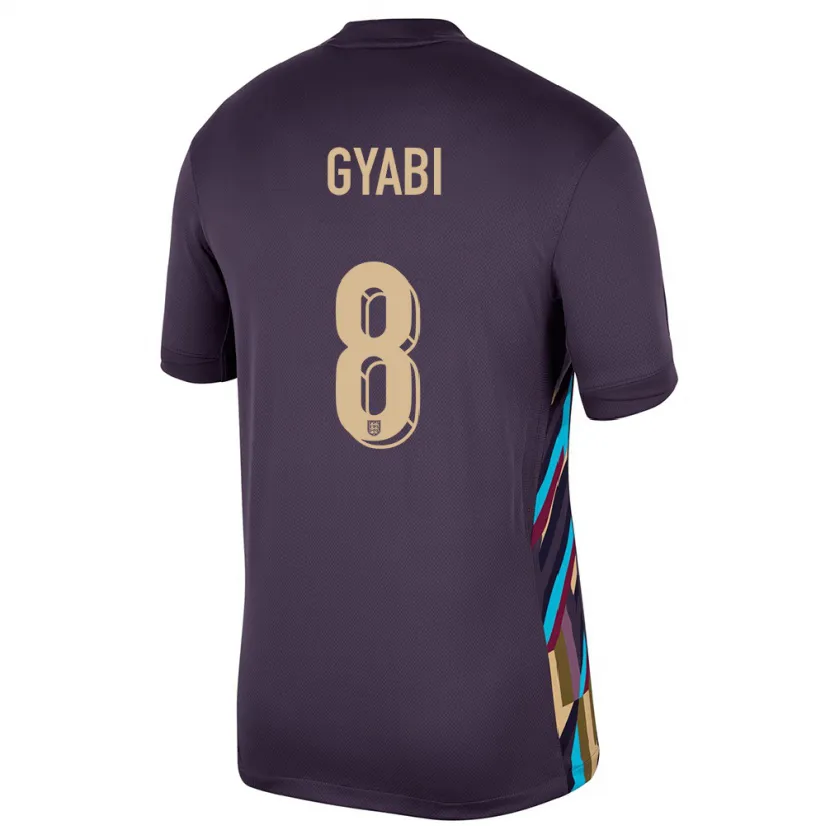 Danxen Kinder England Darko Gyabi #8 Dunkle Rosine Auswärtstrikot Trikot 24-26 T-Shirt