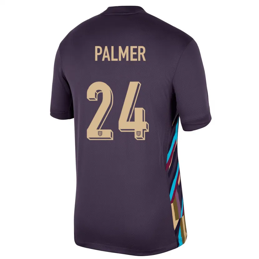 Danxen Kinder England Cole Palmer #24 Dunkle Rosine Auswärtstrikot Trikot 24-26 T-Shirt