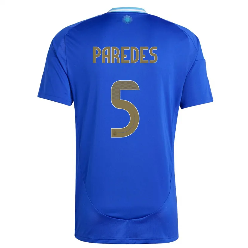 Danxen Kinder Argentinien Leandro Paredes #5 Blau Auswärtstrikot Trikot 24-26 T-Shirt