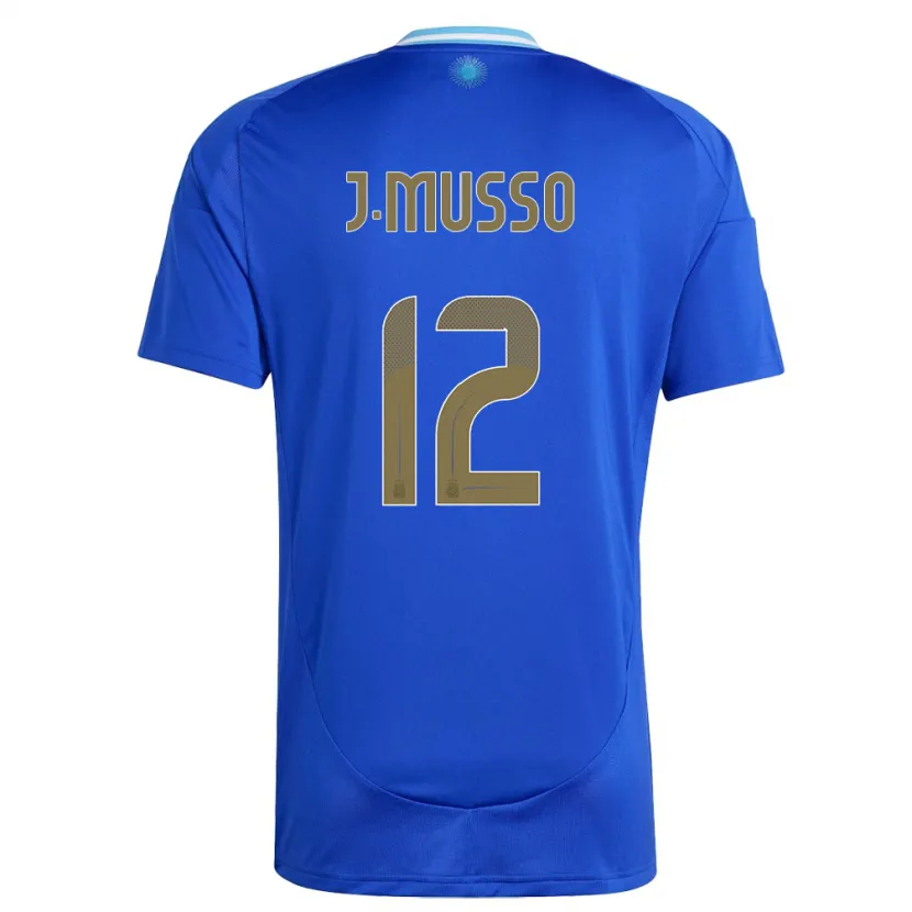 Danxen Kinder Argentinien Juan Musso #12 Blau Auswärtstrikot Trikot 24-26 T-Shirt