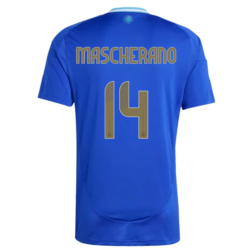 Danxen Kinder Argentinien Javier Mascherano #14 Blau Auswärtstrikot Trikot 24-26 T-Shirt