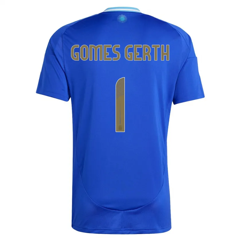 Danxen Kinder Argentinien Federico Gomes Gerth #1 Blau Auswärtstrikot Trikot 24-26 T-Shirt