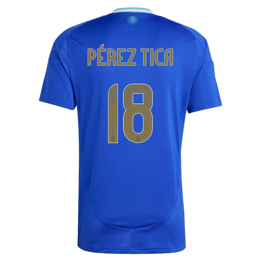 Danxen Kinder Argentinien Jeremias Perez Tica #18 Blau Auswärtstrikot Trikot 24-26 T-Shirt