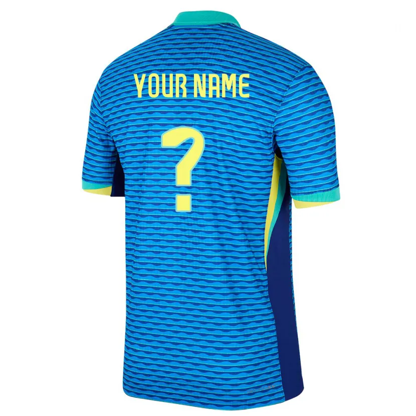 Danxen Kinder Brasilien Ihren Namen #0 Blau Auswärtstrikot Trikot 24-26 T-Shirt