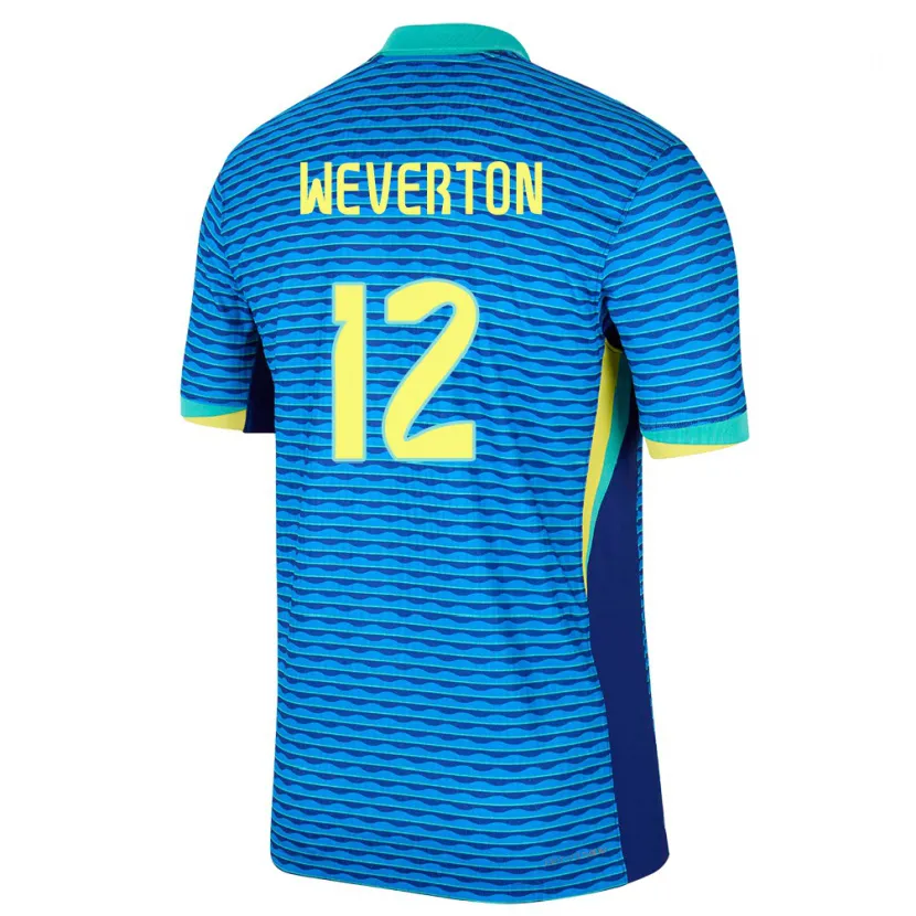 Danxen Kinder Brasilien Weverton #12 Blau Auswärtstrikot Trikot 24-26 T-Shirt