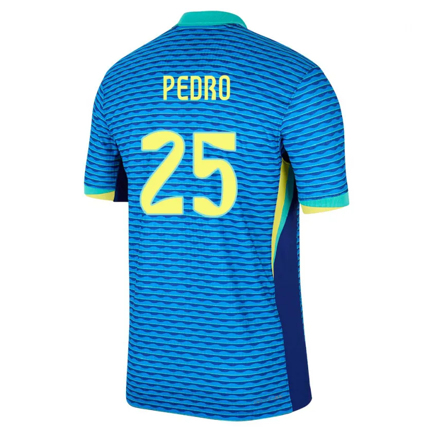 Danxen Kinder Brasilien Pedro #25 Blau Auswärtstrikot Trikot 24-26 T-Shirt