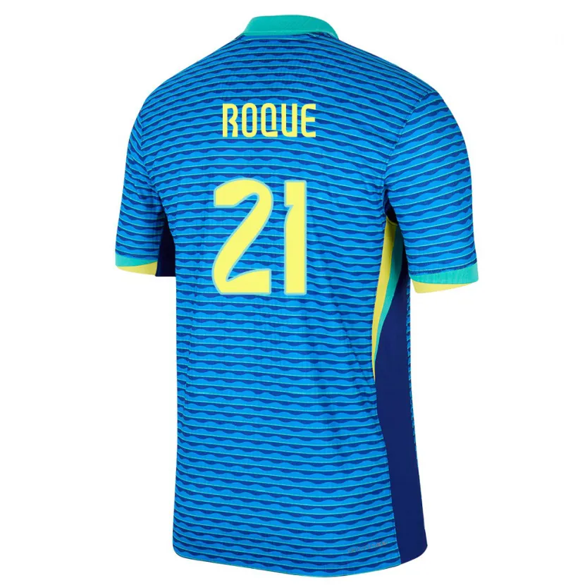 Danxen Kinder Brasilien Vitor Roque #21 Blau Auswärtstrikot Trikot 24-26 T-Shirt