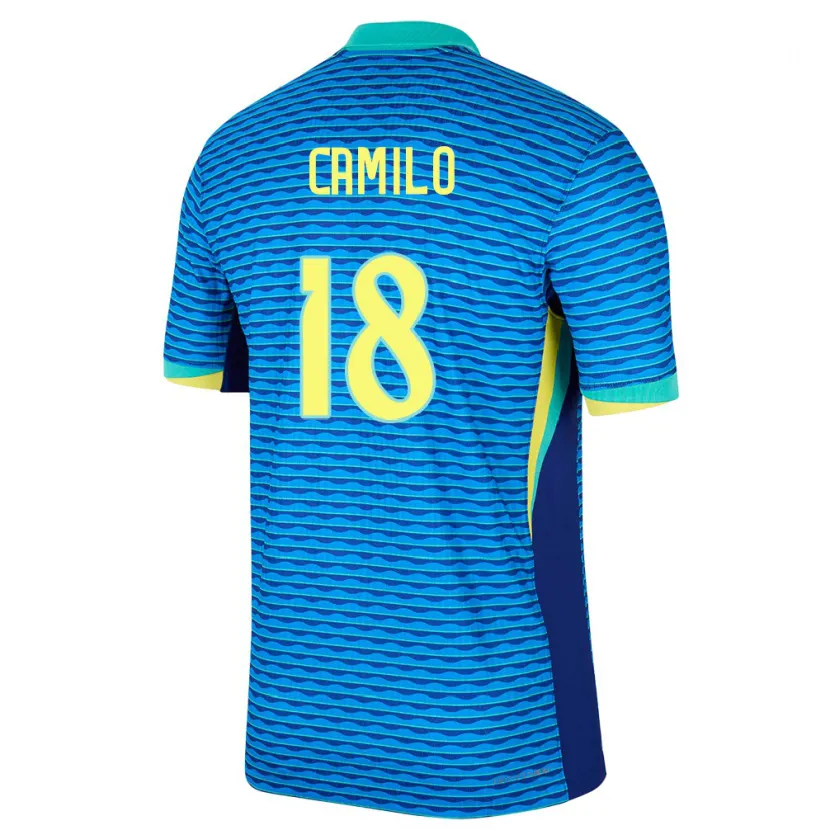 Danxen Kinder Brasilien Camilo #18 Blau Auswärtstrikot Trikot 24-26 T-Shirt