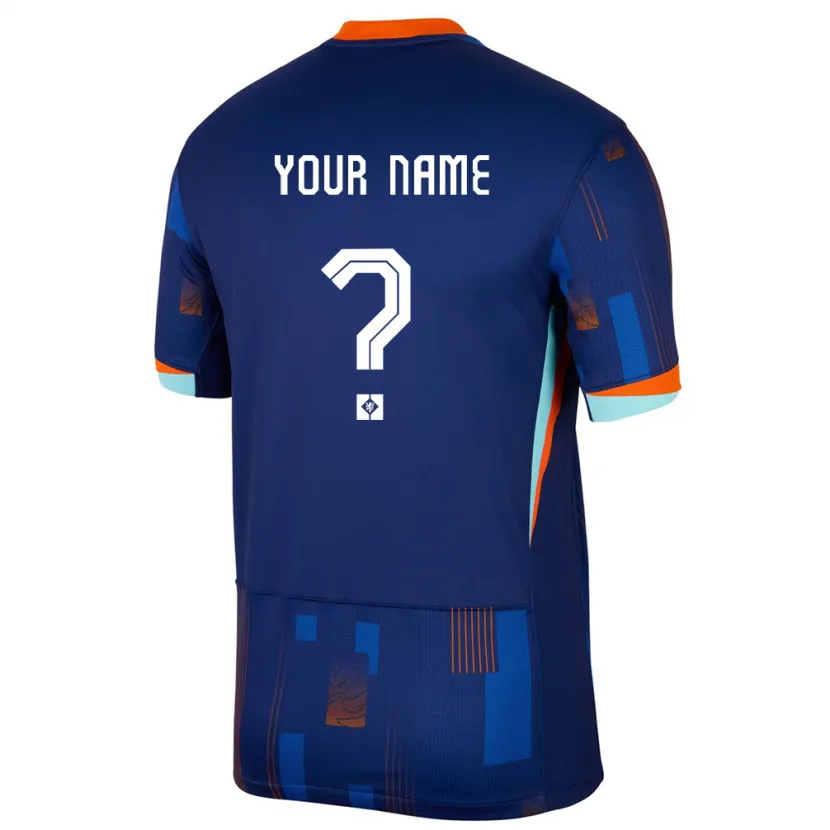 Danxen Kinder Niederlande Ihren Namen #0 Blau Auswärtstrikot Trikot 24-26 T-Shirt