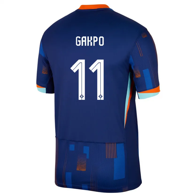 Danxen Kinder Niederlande Cody Gakpo #11 Blau Auswärtstrikot Trikot 24-26 T-Shirt