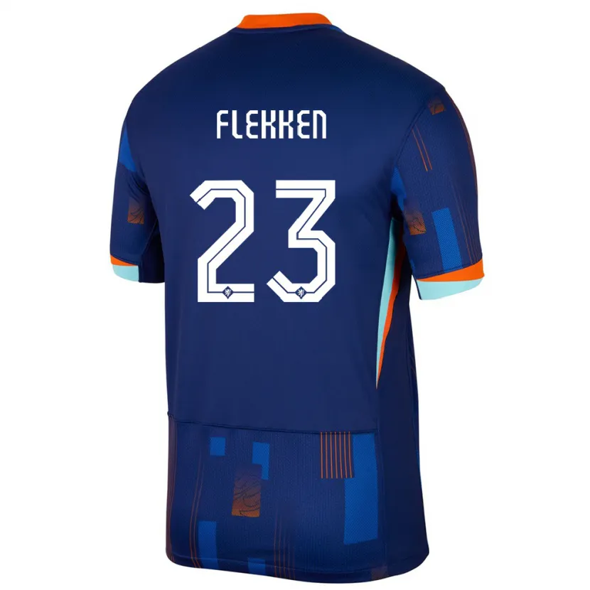 Danxen Kinder Niederlande Mark Flekken #23 Blau Auswärtstrikot Trikot 24-26 T-Shirt