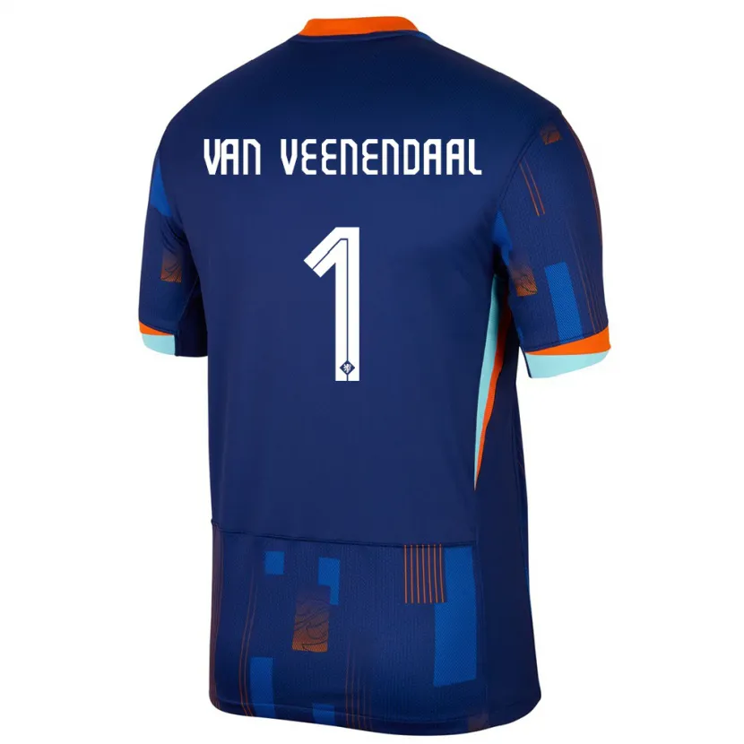 Danxen Kinder Niederlande Sari Van Veenendaal #1 Blau Auswärtstrikot Trikot 24-26 T-Shirt