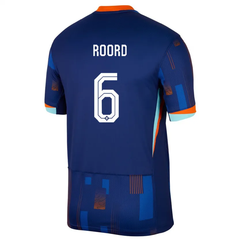 Danxen Kinder Niederlande Jill Roord #6 Blau Auswärtstrikot Trikot 24-26 T-Shirt