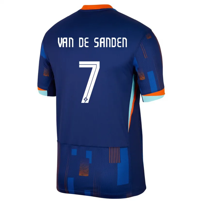 Danxen Kinder Niederlande Shanice Van De Sanden #7 Blau Auswärtstrikot Trikot 24-26 T-Shirt