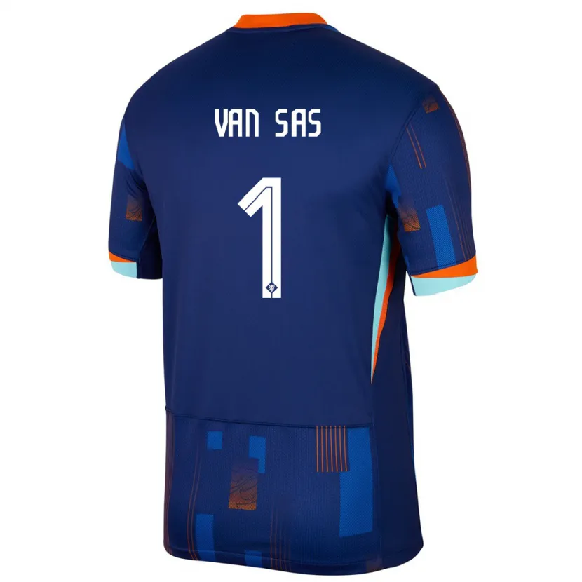 Danxen Kinder Niederlande Mikki Van Sas #1 Blau Auswärtstrikot Trikot 24-26 T-Shirt