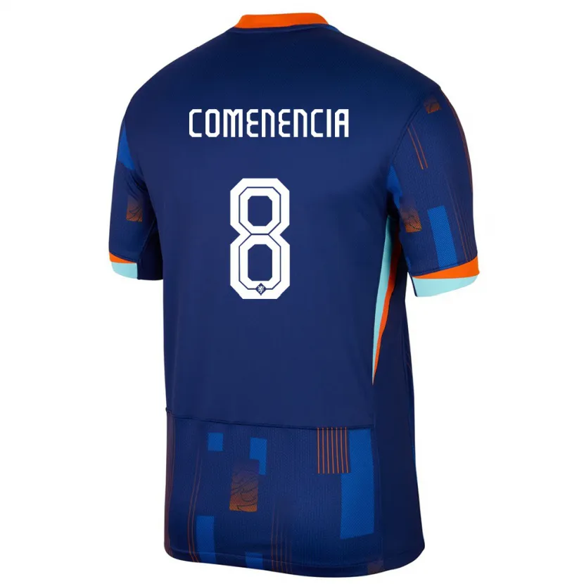 Danxen Kinder Niederlande Livano Comenencia #8 Blau Auswärtstrikot Trikot 24-26 T-Shirt