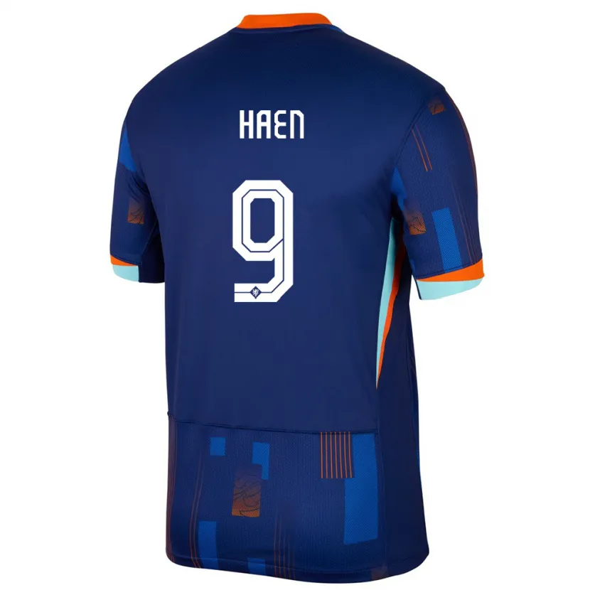 Danxen Kinder Niederlande Devin Haen #9 Blau Auswärtstrikot Trikot 24-26 T-Shirt