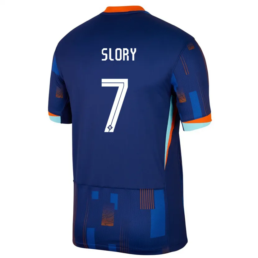 Danxen Kinder Niederlande Jaden Slory #7 Blau Auswärtstrikot Trikot 24-26 T-Shirt