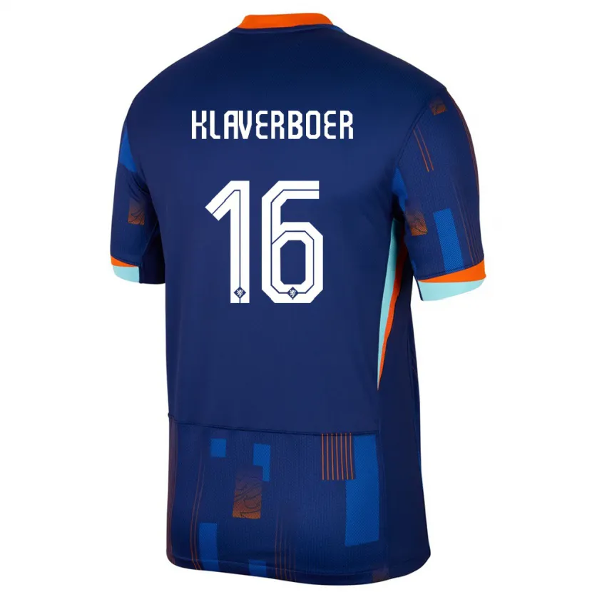 Danxen Kinder Niederlande Bernt Klaverboer #16 Blau Auswärtstrikot Trikot 24-26 T-Shirt