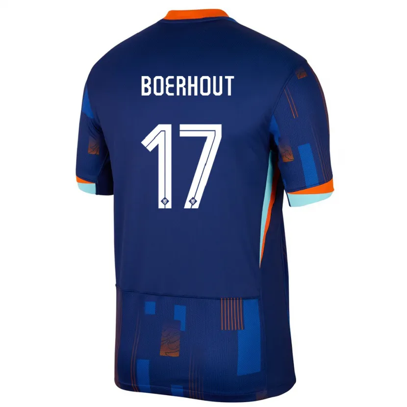 Danxen Kinder Niederlande Yoram Boerhout #17 Blau Auswärtstrikot Trikot 24-26 T-Shirt