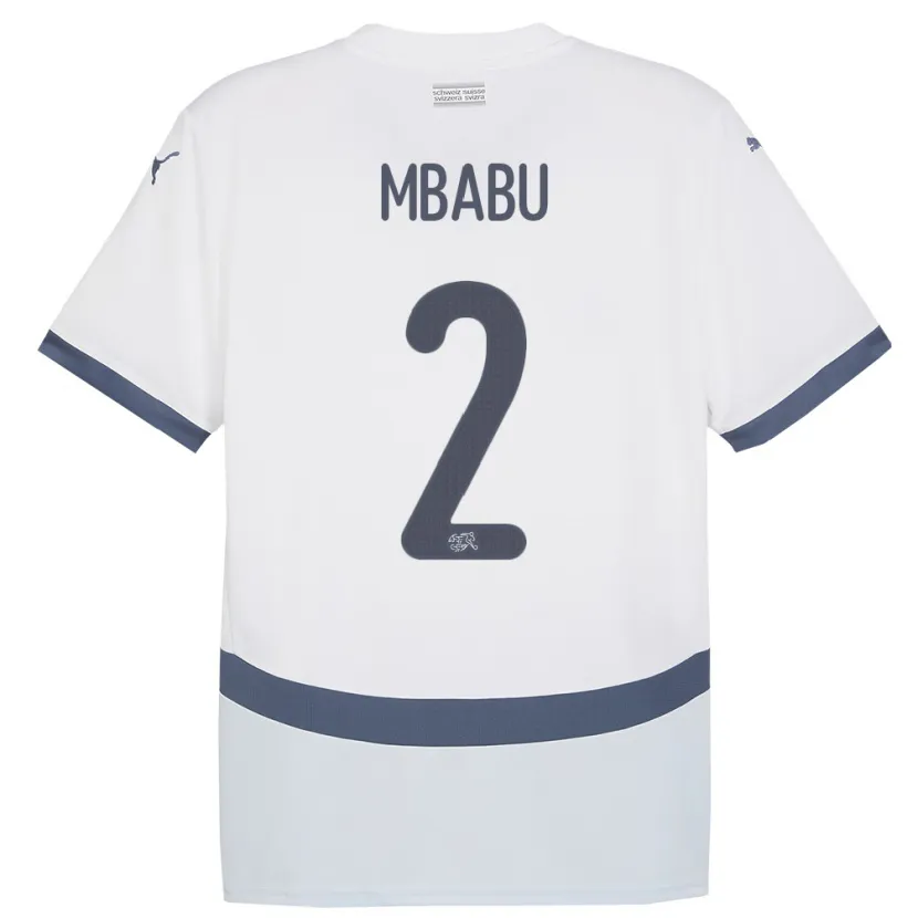 Danxen Kinder Schweiz Kevin Mbabu #2 Weiß Auswärtstrikot Trikot 24-26 T-Shirt