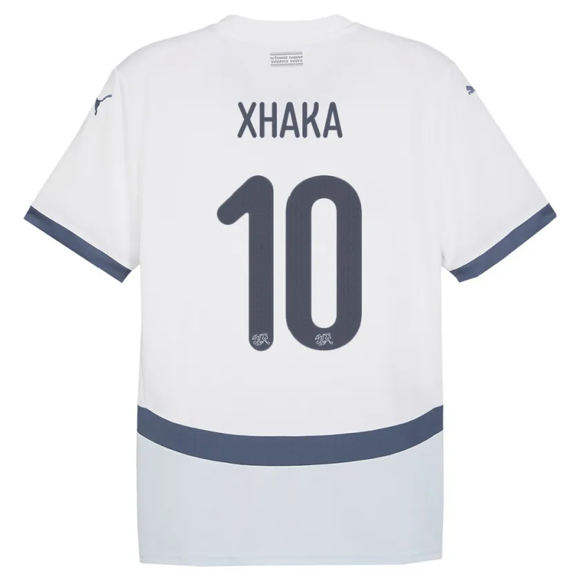 Danxen Kinder Schweiz Granit Xhaka #10 Weiß Auswärtstrikot Trikot 24-26 T-Shirt