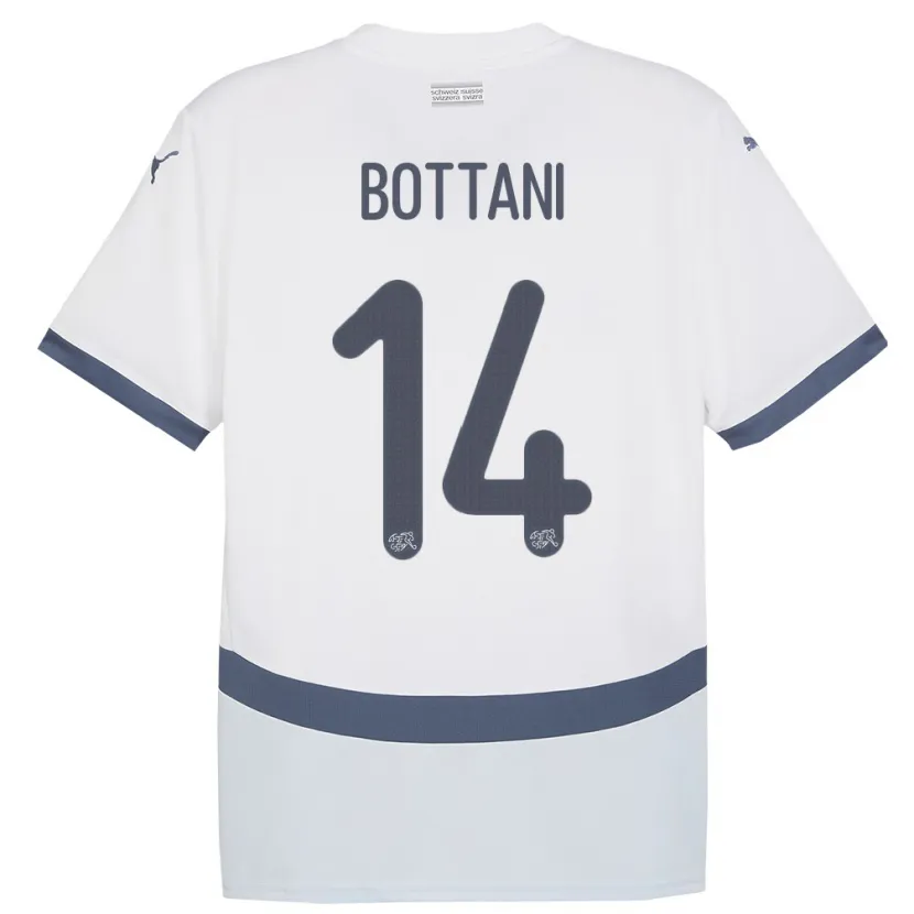Danxen Kinder Schweiz Mattia Bottani #14 Weiß Auswärtstrikot Trikot 24-26 T-Shirt