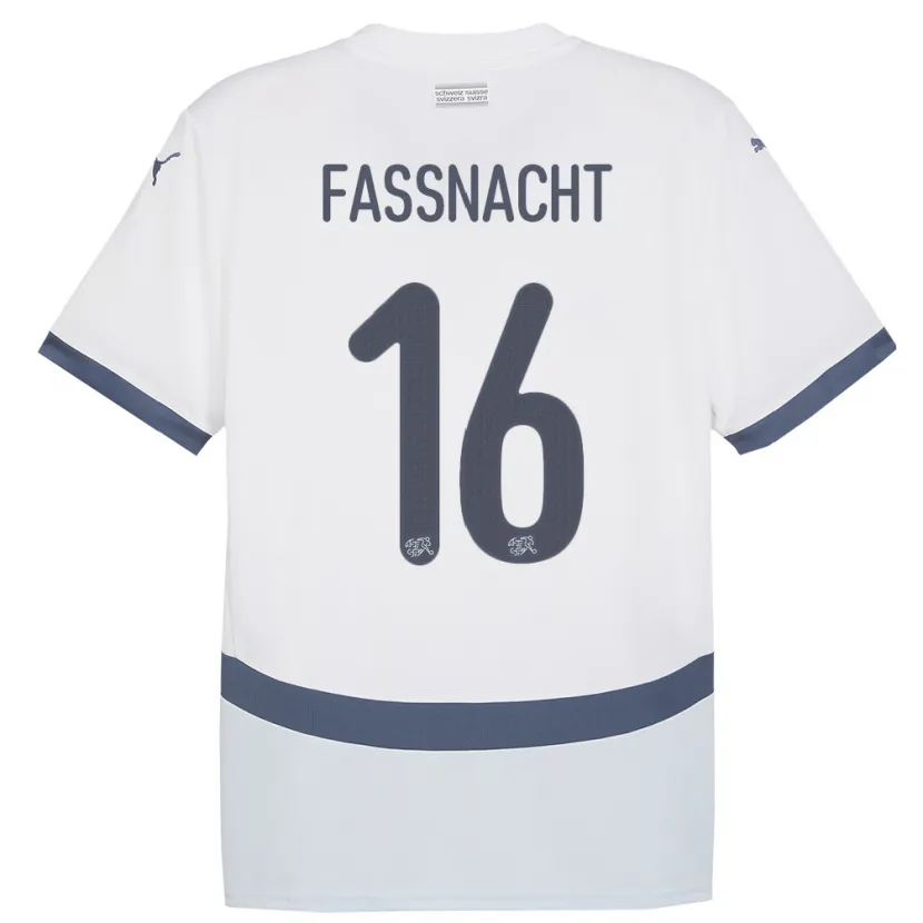 Danxen Kinder Schweiz Christian Fassnacht #16 Weiß Auswärtstrikot Trikot 24-26 T-Shirt