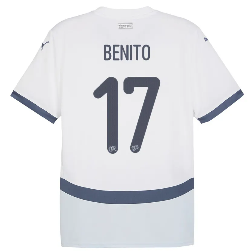 Danxen Kinder Schweiz Loris Benito #17 Weiß Auswärtstrikot Trikot 24-26 T-Shirt
