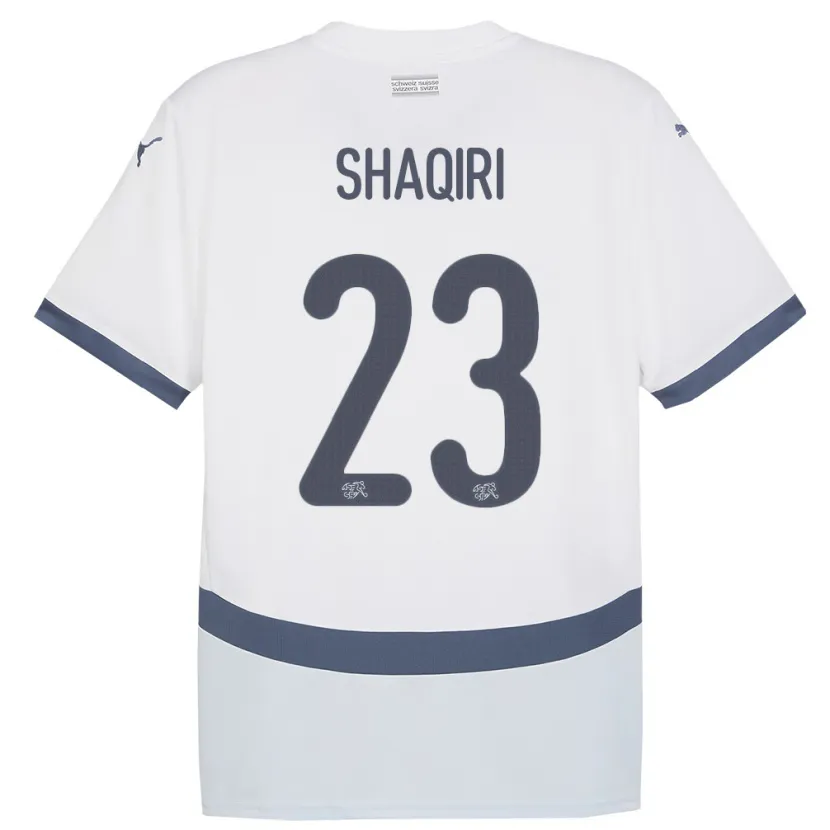 Danxen Kinder Schweiz Xherdan Shaqiri #23 Weiß Auswärtstrikot Trikot 24-26 T-Shirt