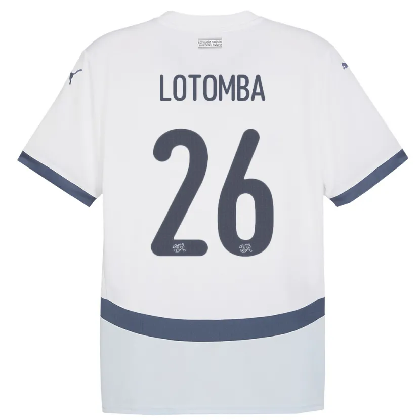 Danxen Kinder Schweiz Jordan Lotomba #26 Weiß Auswärtstrikot Trikot 24-26 T-Shirt