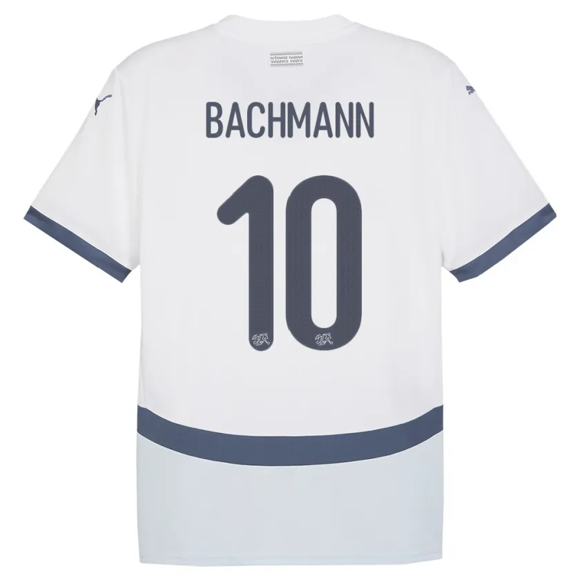 Danxen Kinder Schweiz Ramona Bachmann #10 Weiß Auswärtstrikot Trikot 24-26 T-Shirt