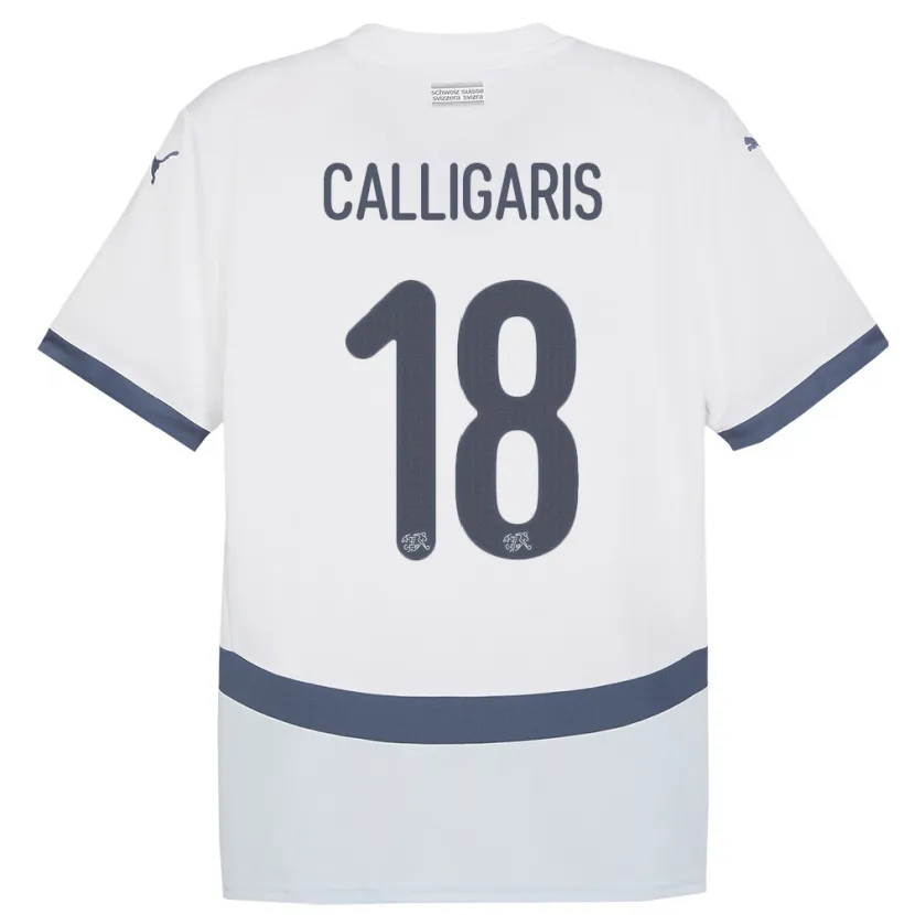 Danxen Kinder Schweiz Viola Calligaris #18 Weiß Auswärtstrikot Trikot 24-26 T-Shirt