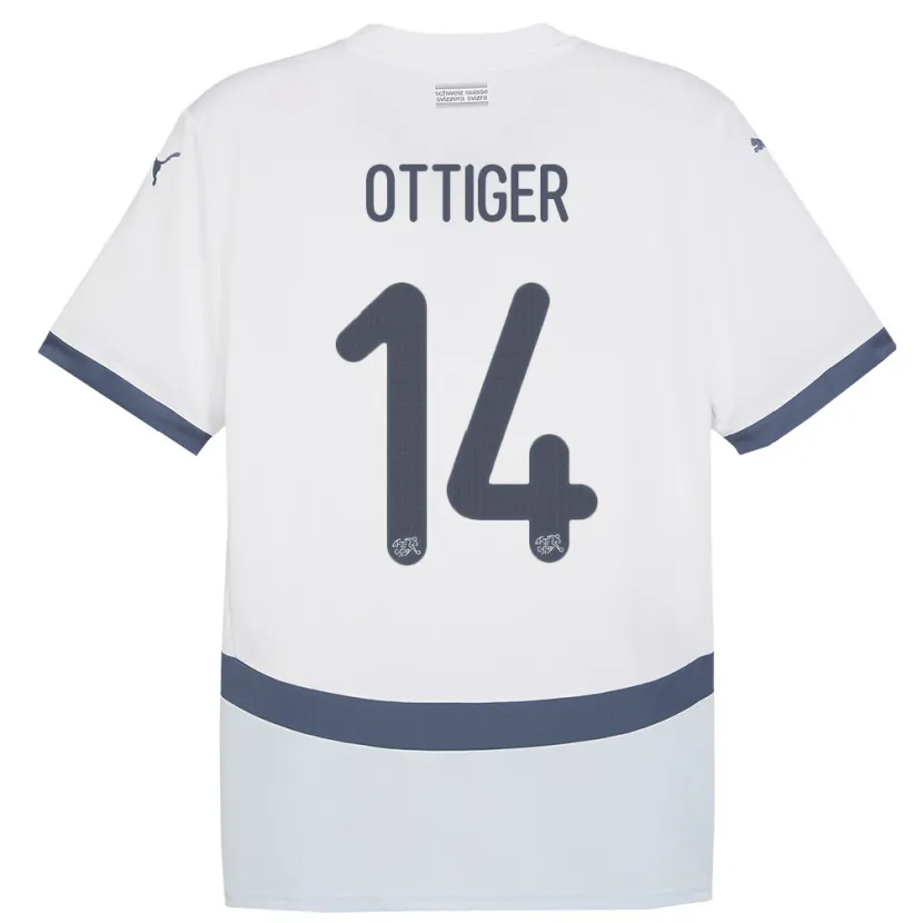 Danxen Kinder Schweiz Severin Ottiger #14 Weiß Auswärtstrikot Trikot 24-26 T-Shirt