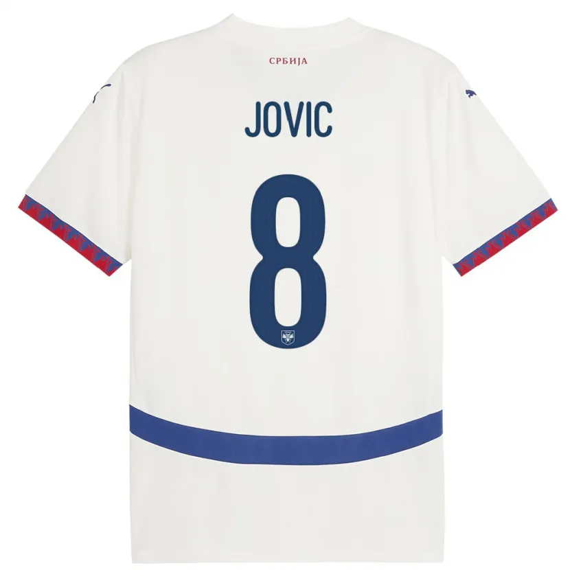 Danxen Kinder Serbien Luka Jovic #8 Weiß Auswärtstrikot Trikot 24-26 T-Shirt