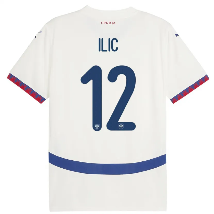Danxen Kinder Serbien Marko Ilic #12 Weiß Auswärtstrikot Trikot 24-26 T-Shirt