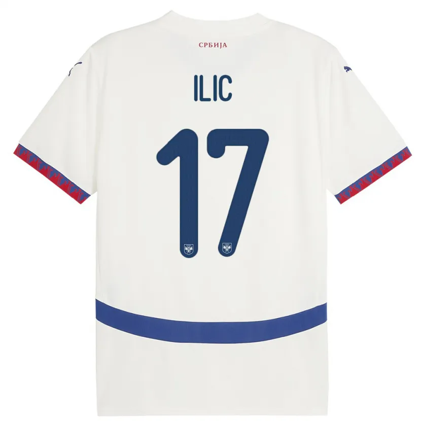 Danxen Kinder Serbien Ivan Ilic #17 Weiß Auswärtstrikot Trikot 24-26 T-Shirt