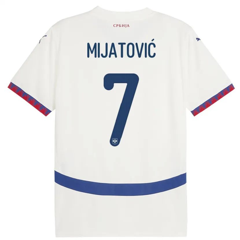 Danxen Kinder Serbien Milica Mijatovic #7 Weiß Auswärtstrikot Trikot 24-26 T-Shirt