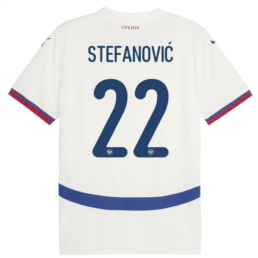 Danxen Kinder Serbien Dejana Stefanovic #22 Weiß Auswärtstrikot Trikot 24-26 T-Shirt