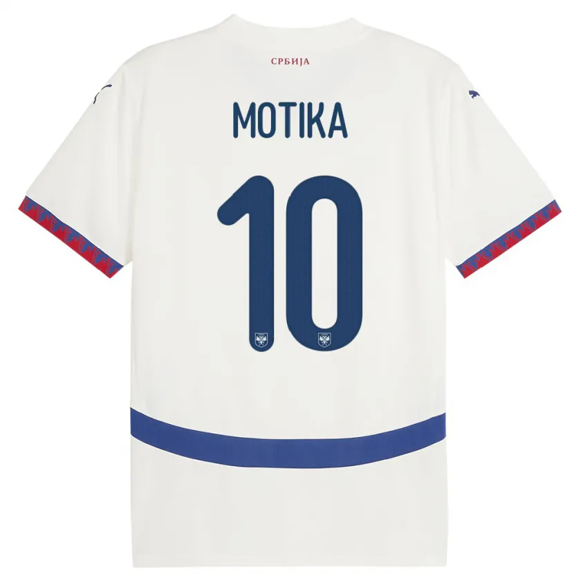 Danxen Kinder Serbien Nemanja Motika #10 Weiß Auswärtstrikot Trikot 24-26 T-Shirt