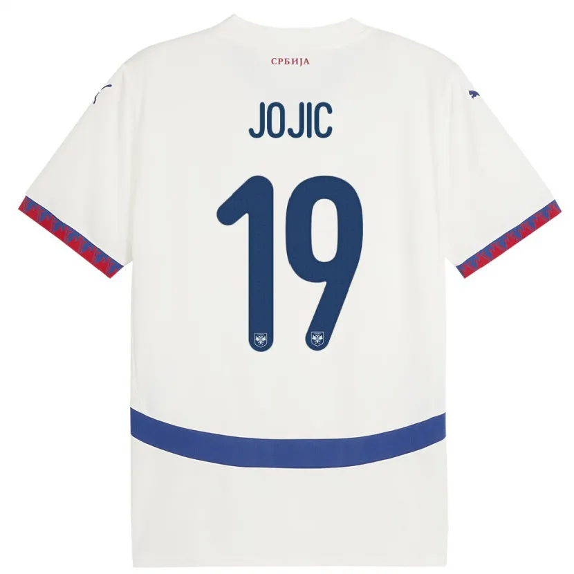 Danxen Kinder Serbien Nikola Jojic #19 Weiß Auswärtstrikot Trikot 24-26 T-Shirt