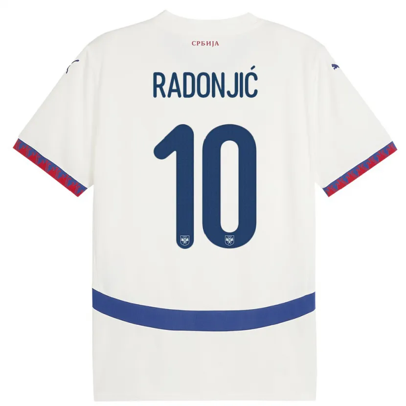 Danxen Kinder Serbien Mateja Radonjic #10 Weiß Auswärtstrikot Trikot 24-26 T-Shirt